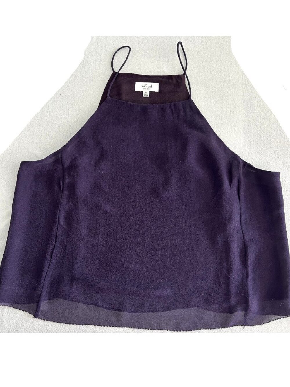 Wilfred Silk Purple Strap Top Sz M